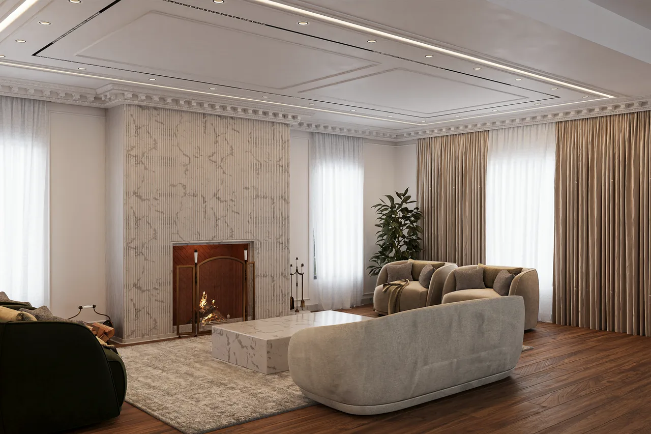 Modern Classic Home with Fluted Details and Warm Wood: image 5